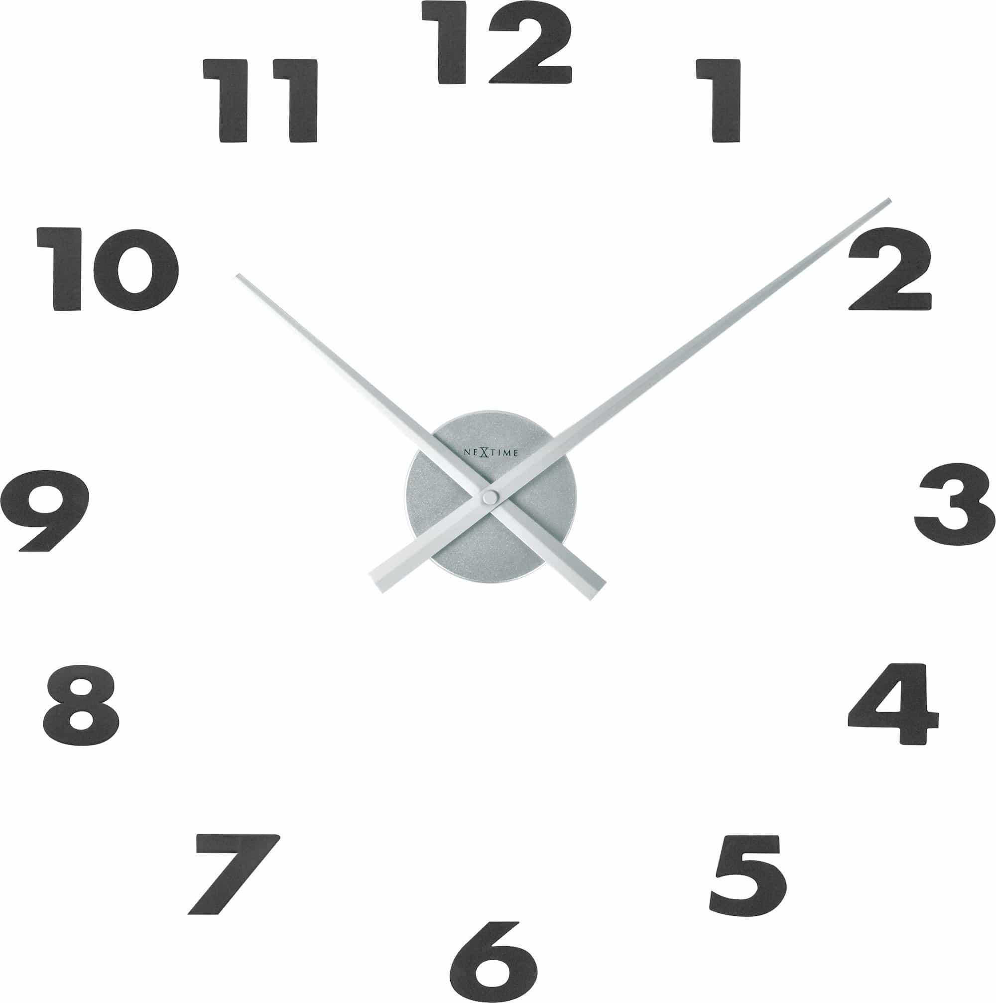 NeXtime Clocks wall clock with aluminum frame, 48x3 cm, featuring a modern design with visible hands and numbered dial.